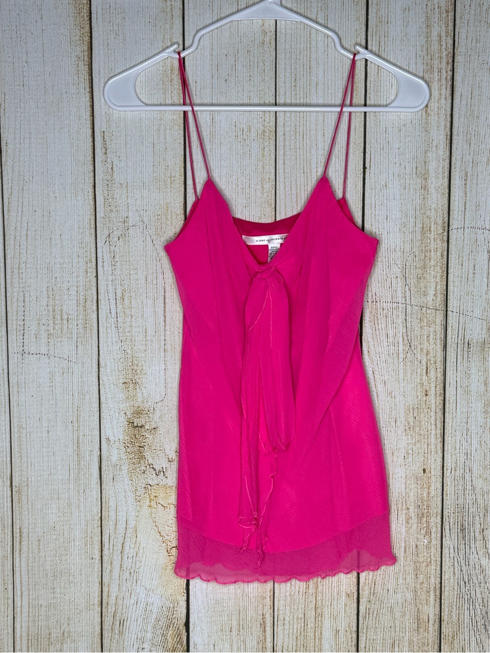 Diane Von Furstenberg DVF Silk Hot Pink Tank Top Blouse